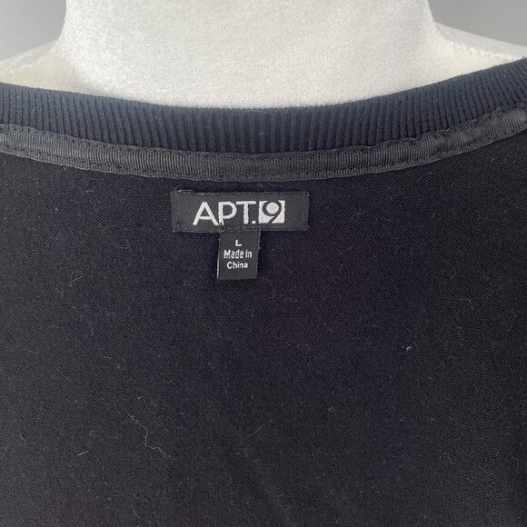 Women's Apt. 9 Black Cardigan Sweater Size L (fits like M) Sequins 3/4 Sleeves - Picture 8 of 9